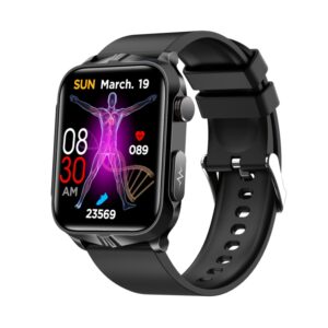 TK11P 1.83 inch IPS Screen IP68 Waterproof Silicone Band Smart Watch, Support Stress Monitoring / ECG, Silicone Band (Black), Silicone Band (Blue), Silicone Band (Red)