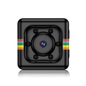 SQ11 Mini DV HD 1080P 2MP Sport Recorder Camera with Holder, Support Monitor Detection & IR Night Vision & TF Card, SQ11 6 LEDs Black