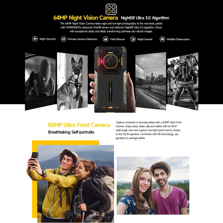 Ulefone Armor 26 Ultra Walkie-Talkie Version Rugged Phone, 6.78 inch Android 13 MediaTek Dimensity 8020 Octa Core, Network: 5G, NFC, 12GB+512GB Walkie-Talkie Version - Image 12