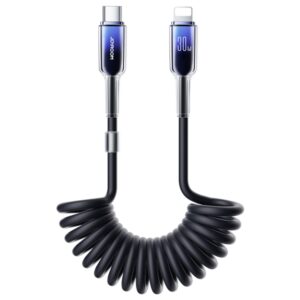 JOYROOM S-A43 30W USB-C / Type-C to 8 Pin Coiled Fast Charging Data Cable, Type-C to 8 Pin