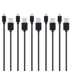 5 PCS HAWEEL 1m High Speed 8 pin to USB Sync and Charging Cable Kit for iPhone, iPad(Black)