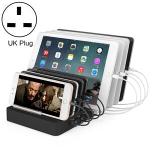 X6 96W 2.4A 8 USB Ports Smart Charger with Detachable Bezel, UK Plug, UK Plug Black, UK Plug White