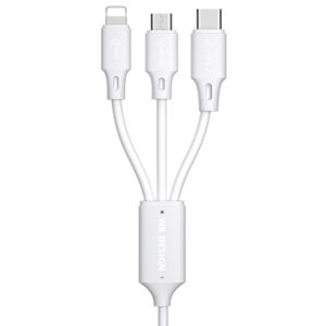 WK WDC-103 3A 3 In 1 8 Pin + Micro USB + Type-C / USB-C Fullspeed Pro Charging Data Cable, Length: 1.15m