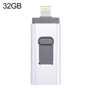 easyflash RQW-01B 3 in 1 USB 2.0 & 8 Pin & Micro USB 32GB Flash Drive(Silver)