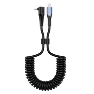 ENKAY 3A Elbow Expansion Spring Coiled Fast Chrging Data Cable, Length: 1.5m, Type-C to 8 Pin