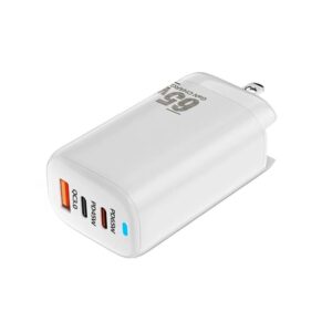 TE-65W GaN PD65W Dual USB-C/Type-C+USB-A Laptop Tablet Adapter,US Plug, US Plug