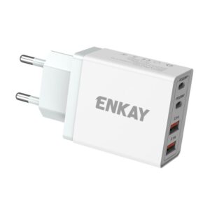 ENKAY FC-002 55W Dual USB-A Dual USB-C / Type-C Four Ports Quick Charger, EU Plug, US Plug, UK Plug