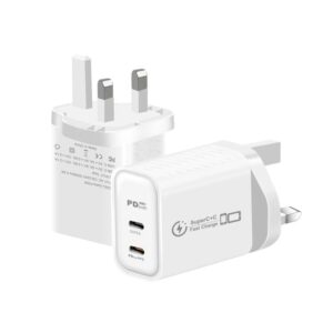 949-2C PD25W Dual Type-C Charger Supporting PD3.0 / PPS Protocol, UK Plug, UK Plug