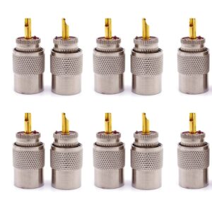10pcs UHF Male PL259 Connector RG8 / RG58 Cable Lug Antenna Connector