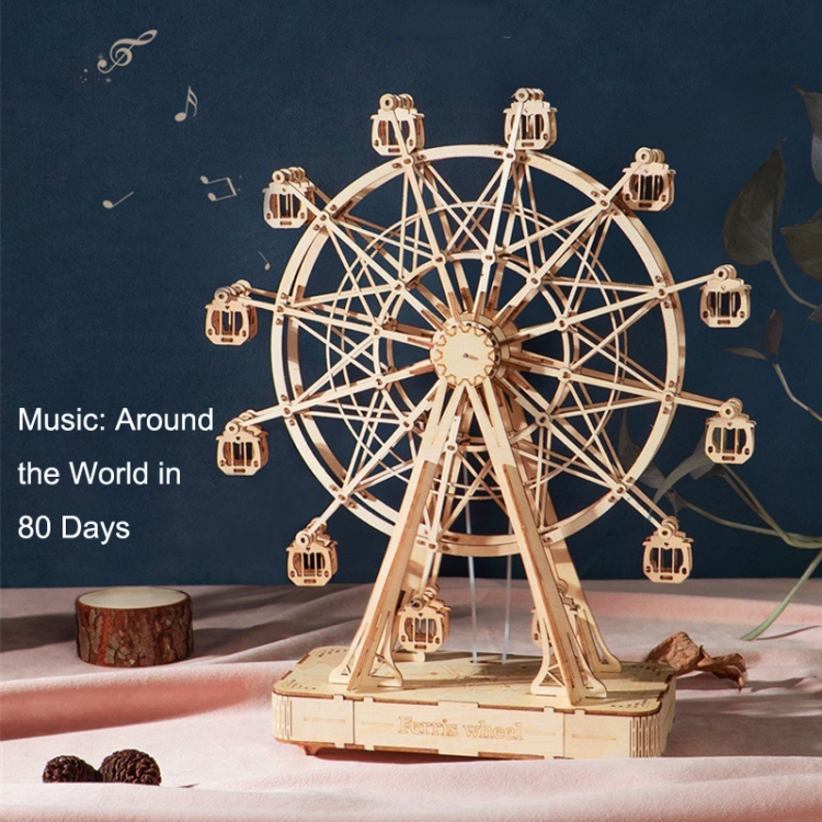 3D Three -Dimensional Puzzle Board Children Wood Puzzles Model, Rolife TG301 Airplane, Rolife TG401 Ferris Wheel, Rolife TG403 Camera, Rolife TG404 Rotating Trojan, Rolife TG501 Eiffel Tower, Rolife TGN01 Eight Sound Box, Rolife TG306 Cruise - Image 4
