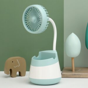276A USB Charging Desktop Pen Holder Fan with Phone Holder Function Student Dormitory Portable Fan, 276A (Green), 276A (Black), 276A (Yellow), 276A (Pink), 276A (Blue)