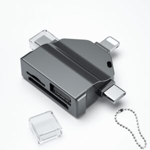 7 In 1 Multi-function OTG Card Reader for iPhone / Android Phone / Huawei / Laptops, PF-70 Black, PF-70 Silver Gray