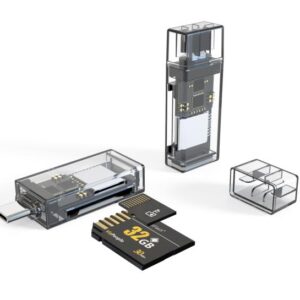 Transparent Card Reader for PC/Laptop/Smartphone, USB-C/Type-C To SD/TF, 8 Pin To SD/TF, Type-C+8 Pin To SD/TF, USB+8 Pin To SD/TF