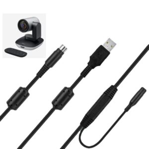 Replacement 2-in-1 Power and Data Cable for Logitech CC2900e, CC3500e, PTZ Pro Cameras, Cable Length 3m