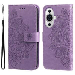 Seven-petal Flowers Embossing Leather Phone Case, For Huawei nova 11 Pro, For Huawei nova 11