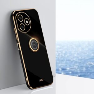 XINLI Straight Edge 6D Electroplate TPU Phone Case with Ring Holder, For Honor X50i+ 5G, For Honor Play 50 Plus 5G, For Honor 90 Pro, For Honor 90, For Honor X50i 5G