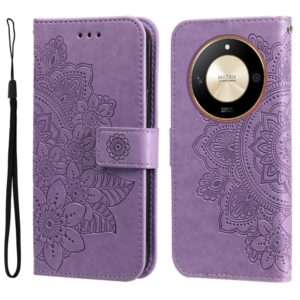 Seven-petal Flowers Embossing Leather Phone Case, For Honor X50, For Honor X50i 5G