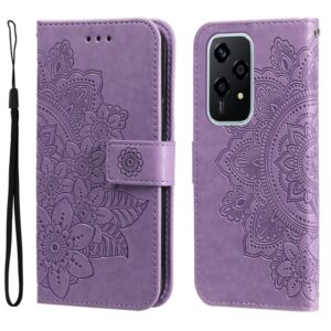 Seven-petal Flowers Embossing Leather Phone Case, For Honor 200 Lite Global, For Honor Magic6 Pro, For Honor X8b, For Honor 90 GT, For Honor 100 Pro, For Honor 100, For Honor X50i+, For Honor Play 50 Plus, For Honor X6a