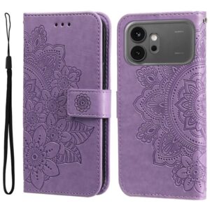 Seven-petal Flowers Embossing Leather Phone Case, For Honor 600 Global / 600 Pro Global, For Honor 600 Lite Global, For Honor X6d 5G / Play 60A 5G, For Honor X8d 4G, For Honor 500 / 500 Pro Global 155.8mm, For Honor Magic8 Pro, For Honor Magic8...
