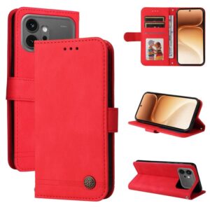 Skin Feel Life Tree Metal Button Leather Phone Case, For Honor 600 Global / 600 Pro Global, For Honor 600 Lite Global, For Honor X6d 5G / Play 60A 5G, For Honor X8d 4G, For Honor 500 / 500 Pro Global 155.8mm, For Honor Magic8 Pro, For Honor Magic8...