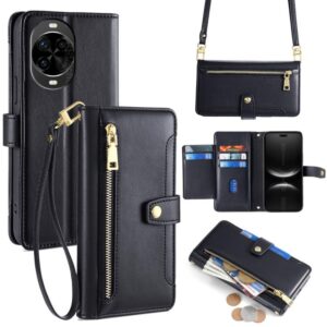 Sheep Texture Cross-body Zipper Wallet Leather Phone Case, For Huawei nova 14 Pro 5G, For Huawei nova 14 5G, For Huawei Pura 70 Pro / 70 Pro+ 5G, For Huawei Pura 70 Ultra 5G, For Huawei nova 12i 4G, For Huawei Pura 70 5G, For Huawei nova 12 5G...