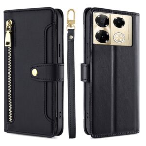 Sheep Texture Cross-body Zipper Wallet Leather Phone Case, For Infinix Note 40 Pro 4G, For Infinix Note 40 Pro 5G, For Infinix Note 40 4G, For Infinix Hot 40i, For Infinix GT 10 Pro 5G, For Infinix Smart 7 HD, For Infinix Note 30 VIP 5G...