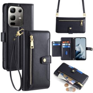 Sheep Texture Cross-body Zipper Wallet Leather Phone Case, For Infinix Note 50x 5G, For Infinix Note 50 Pro+ 5G, For Infinix Note 50 4G, For Infinix Hot 50i 4G, For Infinix Hot 50 4G, For Infinix Hot 50 5G, For Infinix Zero 40 4G, For Infinix Note 40 5G