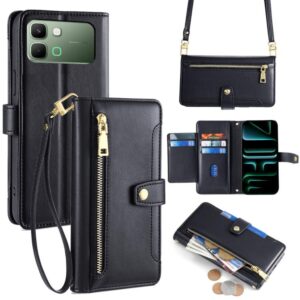 Sheep Texture Cross-body Zipper Wallet Leather Phone Case, For Infinix Note Edge 5G, For Infinix Smart 20 4G, For Infinix Note 60 5G, For Infinix Hot 60 5G, For Infinix Hot 60 Pro+ 4G, For Infinix Hot 60 Pro 4G, For Infinix Smart 10 4G...