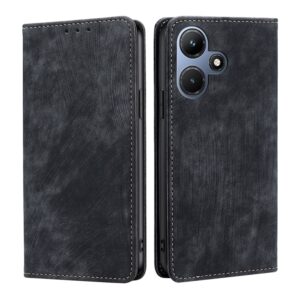 RFID Anti-theft Brush Magnetic Leather Phone Case, For Infinix Hot 30i 4G