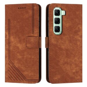 Skin Feel Stripe Pattern Leather Phone Case with Lanyard, For Infinix Hot 50 Pro+ 4G, For Infinix Note 40 5G, For Infinix GT 20 Pro, For Infinix Note 40 Pro 4G / 5G, For Infinix Note 40 4G, For Infinix Hot 40 / 40 Pro, For Infinix Hot 40i...