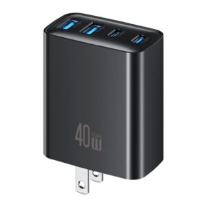 USAMS CC331 T70 40W Dual USB-A and Dual USB-C / Type-C 4-Port GaN Fast Charger, US Plug