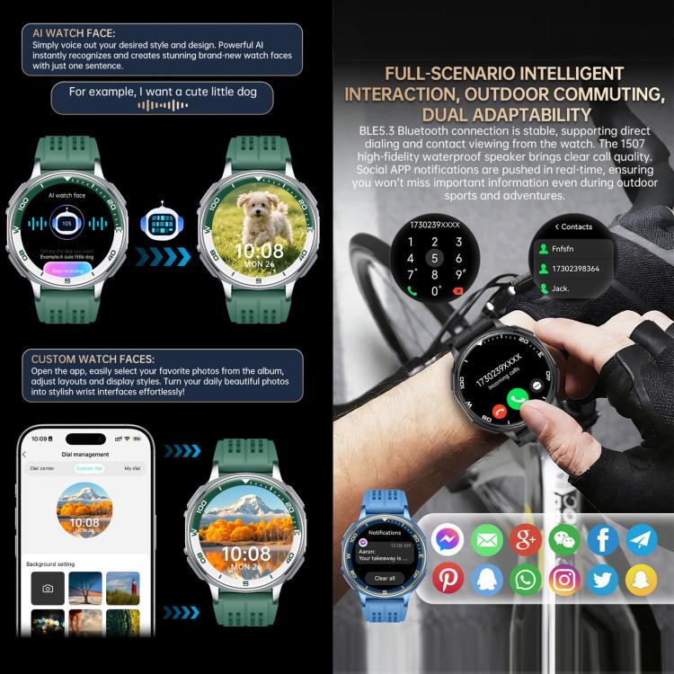 S99 1.43 inch GPS Sports Smart Watch, Support Bluetooth Call / Heart Rate / Blood Oxygen / Sleep Monitoring - Image 14