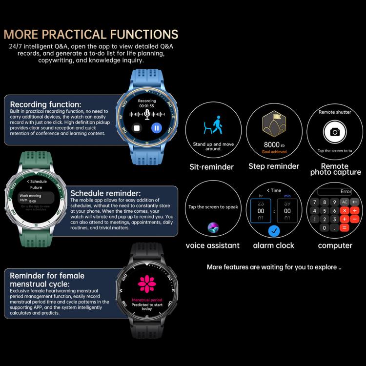 S99 1.43 inch GPS Sports Smart Watch, Support Bluetooth Call / Heart Rate / Blood Oxygen / Sleep Monitoring - Image 17