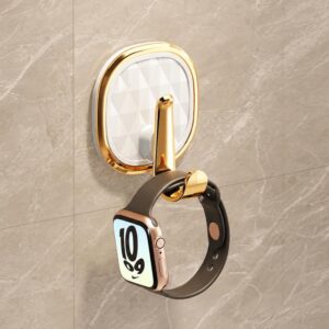 4pcs No Drill Light Luxury Plastic Adhesive Hooks Traceless Heavy-Duty Clothes Hook, 4PCS