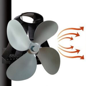 YL-105 4-Blade Aluminum Heat Powered Fireplace Stove Fan, YL-105 (Grey), YL-105 (Gold), YL-105 (Rose Red), YL-105 (Silver), YL-105(White), YL-105 (Black), YL-105 (Bronze)