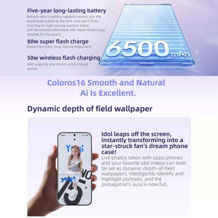 OPPO Reno15 Pro, 12GB+256GB, Screen Fingerprint, 6.78 inch ColorOS 16.0 MediaTek Dimensity 8450 Octa Core, NFC, OTG, Network: 5G, 12GB+256GB - Image 18