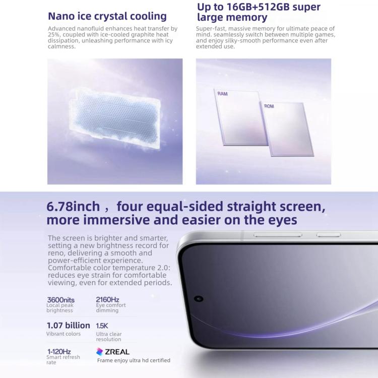 OPPO Reno15 Pro, 16GB+512GB, Screen Fingerprint, 6.78 inch ColorOS 16.0 MediaTek Dimensity 8450 Octa Core, NFC, OTG, Network: 5G, 16GB+512GB - Image 17