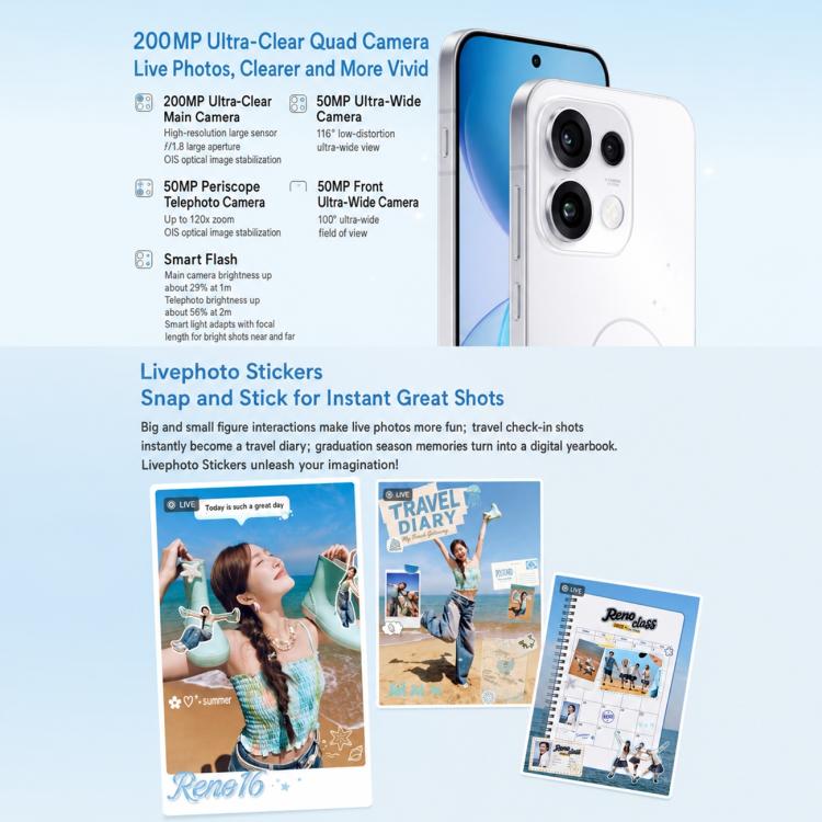 OPPO Reno16, 12GB+256GB, Screen Fingerprint, 6.32 inch ColorOS 16.0 MediaTek Dimensity 8550 SUPER Octa Core, NFC, OTG, Network: 5G, 12GB+256GB - Image 9