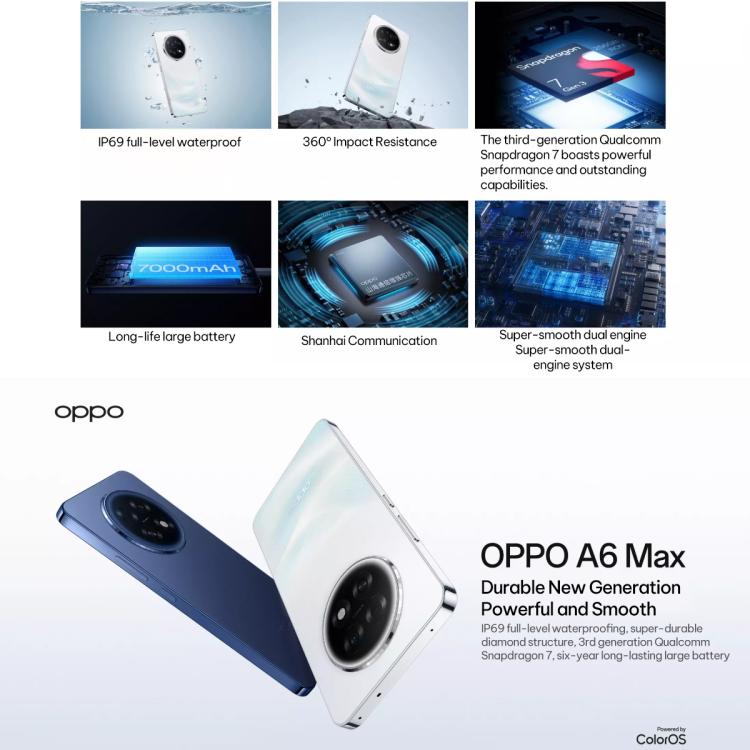 OPPO A6 Max 5G, 8GB+256GB, Screen Fingerprint, 6.8 inch ColorOS 15.0 Android 15 Qualcomm Snapdragon 7 Gen 3 Octa Core, NFC,Network: 5G, A6 Max 5G, 8GB+256GB - Image 4