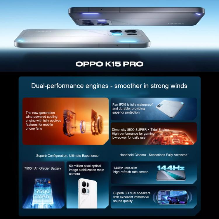 OPPO K15 Pro, 12GB+256GB, Screen Fingerprint, 6.59 inch ColorOS 16.0 Android 16 Dimensity 8500 SUPER Octa Core, NFC, Network: 5G, 12GB+256GB - Image 5