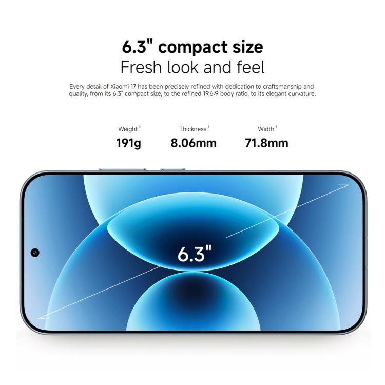 Xiaomi 17 Global, 12GB+256GB, Ultrasonic Fingerprint, 6.3 inch Xiaomi HyperOS 3 Snapdragon 8 Elite Gen 5 Octa Core, NFC, Network: 5G, 12GB+256GB - Image 6