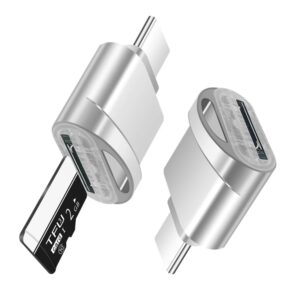 USB-C / Type-C 3.1 to Micro SD Card (TF Card) Reader Adapter, Silver
