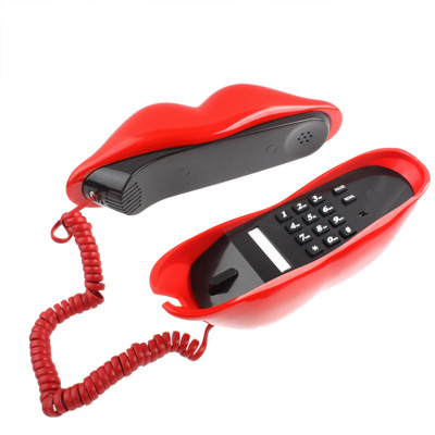 Sexy Red Hot lips Shape Wire Corded Telephone(Red) - Image 3