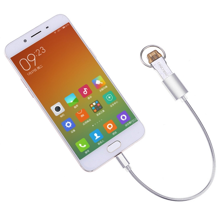 24cm 2A Micro USB to USB Aluminum Alloy Hose OTG Adapter Data Charging Cable with USB-C / Type-C Connector - Image 3