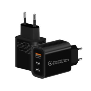 949-2C1A PD25W Type-C x 2, USB 3.0 Multi Compatible Protocol Charger, EU Plug, EU Plug