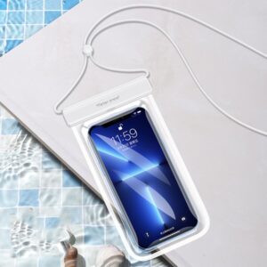 Swimming Diving Transparent TPU Dustproof and Waterproof Mobile Phone Bag, White, Black, Light Blue, Pink, Silver, Sapphire Blue