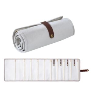 Roll-Up Velvet Jewelry Organizer Bag, Multi-Compartment Storage for Gold Necklaces, Bracelets & Accessories