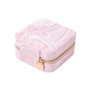 Portable Travel Jewelry Organizer Pouch with Water Ripple Velvet Leather Texture for Earrings, Necklaces, Rings and Accessories