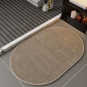Simple Linen Water-Absorbent Floor Mat For Bathroom Dirty-Resistant Anti-Slip Bath Mat, 45 x 70cm, 50 x 80cm, 60 x 90cm, 30 x 40cm